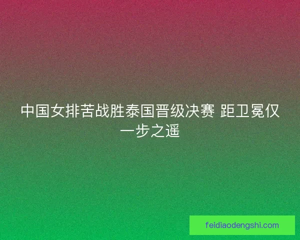 中国女排苦战胜泰国晋级决赛 距卫冕仅一步之遥 中国女排苦战胜泰国晋级决赛 距卫冕仅一步之遥
