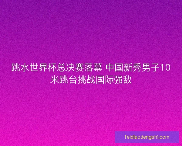 跳水世界杯总决赛落幕 中国新秀男子10米跳台挑战国际强敌